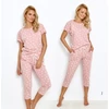 Kép 1/2 - Taro 2860 CHLOE rövid ujjú női pizsama 7/8 nadrággal S-XL  S/S 23