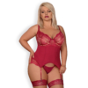 Kép 1/2 - OB4182 OBSESSIVE Rosalyne corset & thong red XXL red EAN: 5901688224182