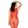 Kép 2/2 - OB3030 OBSESSIVE N112 Bodystocking, piros, nyitott XL/XXL   EAN:5901688233030