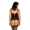 Kép 2/2 - OB2941 OBSESSIVE Laurise corset & thong black 2/XL-3XL  EAN:5901688232941