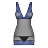 Kép 3/5 - OB7542 OBSESSIVE 850-CHE-6 chemise & thong  S/M blue EAN: 5901688217542
