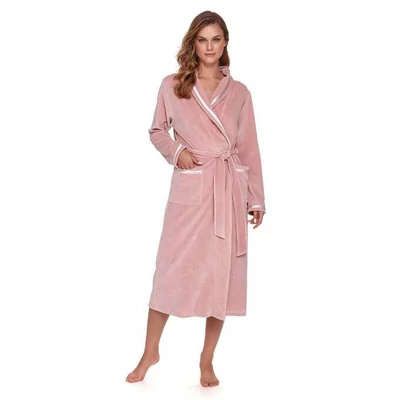 Doctornap SWA 1078 hosszú női pamut köntös zsebbel papaya szinben S - XL