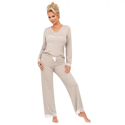 Donna hálóruházat - Simply long pizsama bézs S/36  -  XXL/44  A/W2024