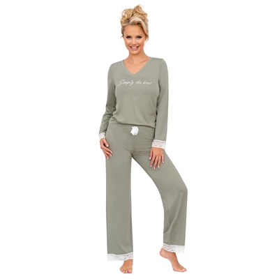 Donna hálóruházat - Simply long pizsama oliva  S/36  -  XXL/44  A/W2024