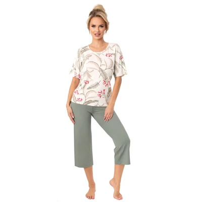 Donna hálóruházat - Michelle 3/4 pizsama oliva S/36 -  XXL/44  A/W2025