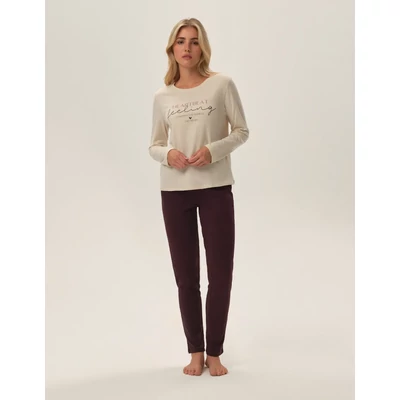 Henderson 42709 Freja női mintás pizsama cappuccino/barna 01X-S-2XL  A/W2024
