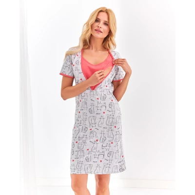 Taro 901 LINDA szoptatós kismama  rövid hálóing S - M   S/S2020