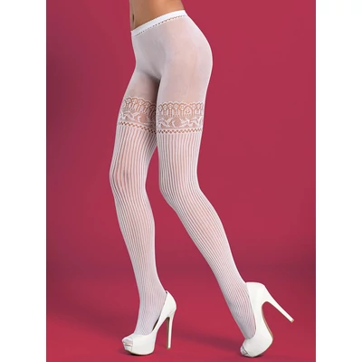 OB2197 OBSESSIVE Tights T307 mintás white/fehér harisnyanadrág S/M EAN: 5901688202197