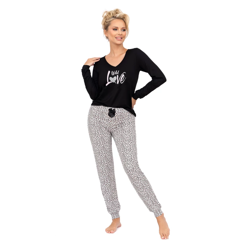 Donna hálóruházat - Pantera long pizsama black L/40  A/W2024