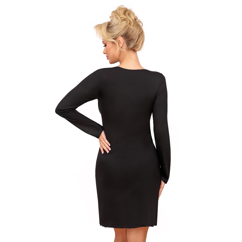 Donna hálóruházat - Silvana long hálóing fekete L/40  A/W2024