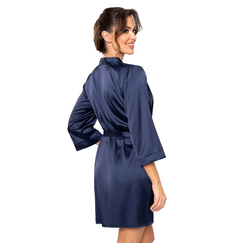 Donna hálóruházat - Mari dark blue köntös L  S/S2025