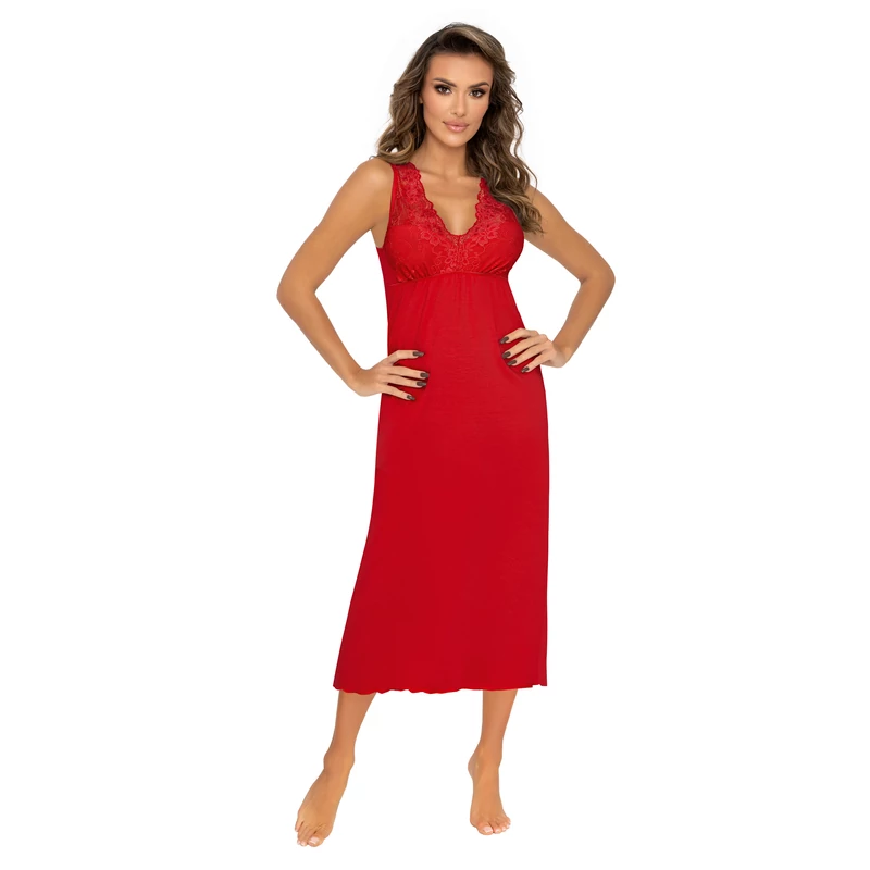 Donna hálóruházat - Kristina long piros női hálóing S/36  A/W2023-24