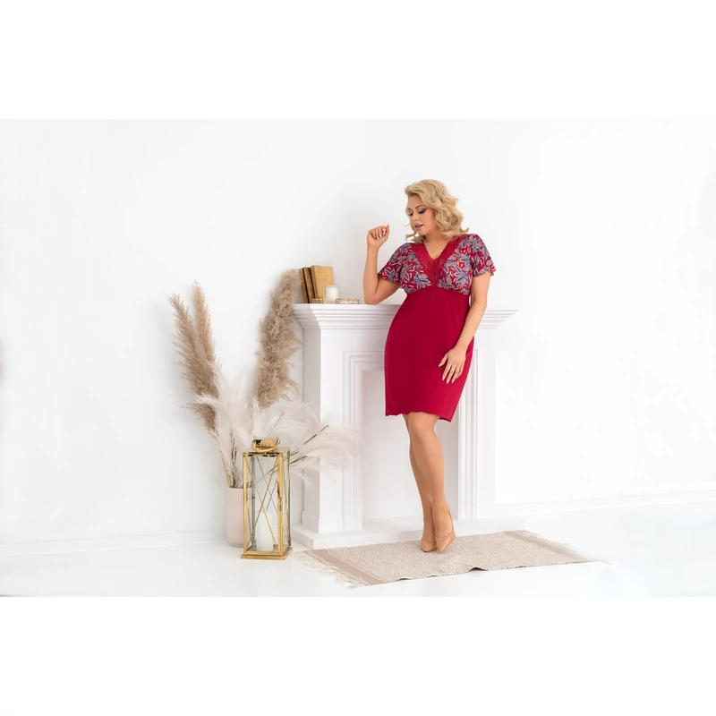 Donna hálóruházat - Rita Plus burgundy hálóing 4XL/48    A/W2023-24