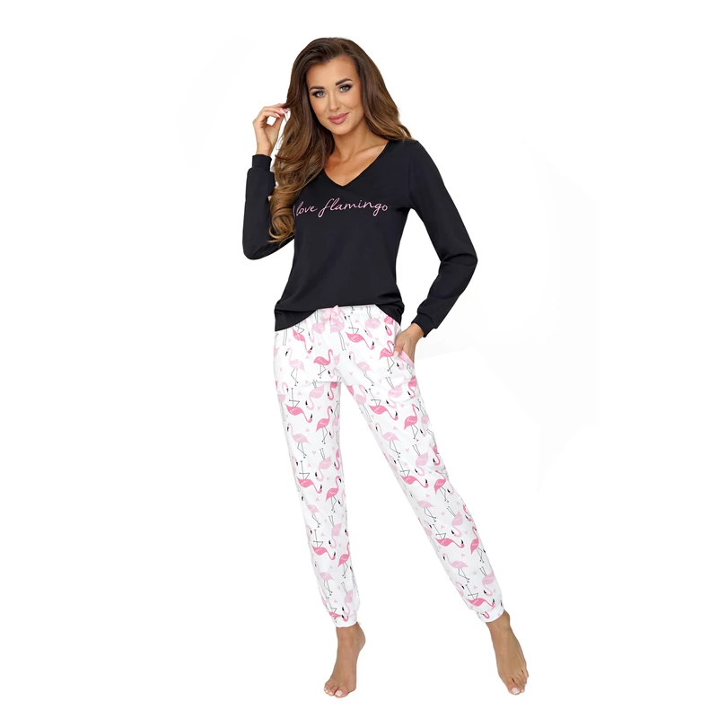 Donna hálóruházat - Flamingo black pizsama 36   a/w22-23
