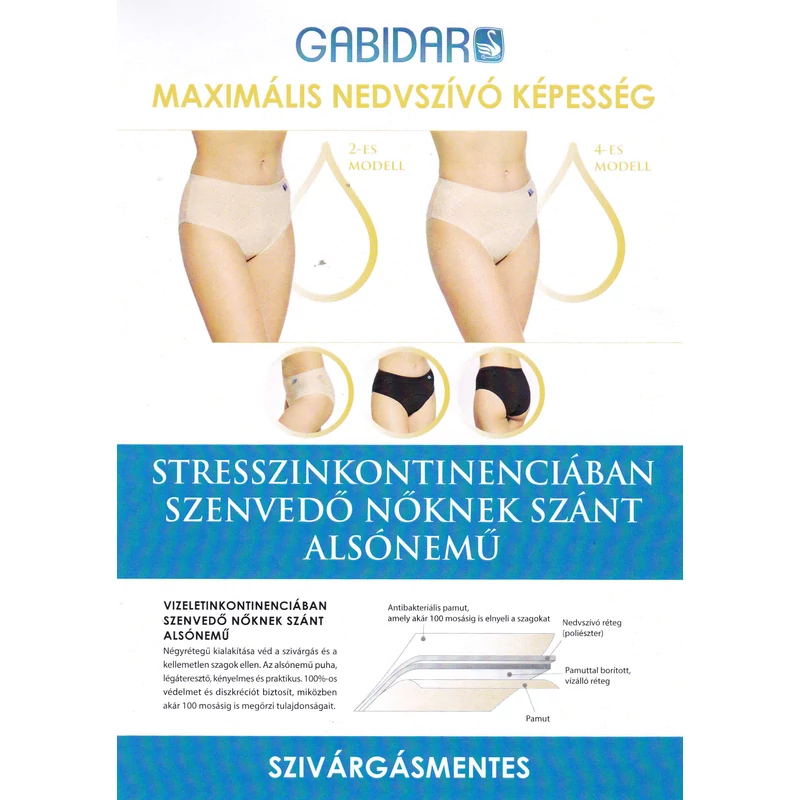 Gabidar bézs higiéniai  / inkontinencia /bugyi 002 /roz. S/