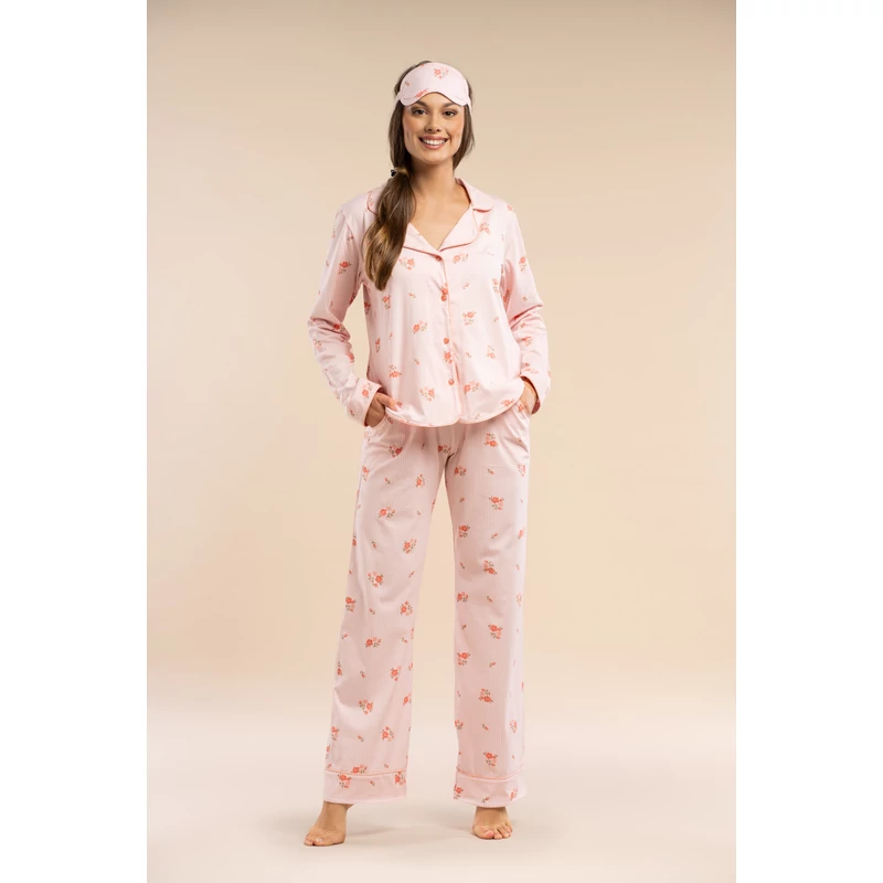 Mademoiselle-Sommeil hálóruházat S-XL- MK39 gombos pizsama L