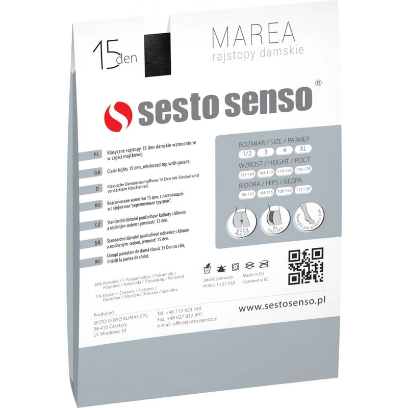 R04 Sesto Senso Marea harisnynadrág 15 DEN nero 1/2