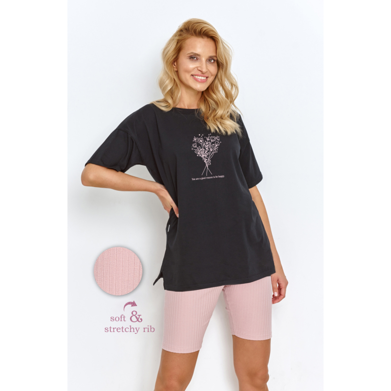 Taro 2874 JUNE női pizsama t-shirt felső és biciklis nadrág S-XL  S/S 23