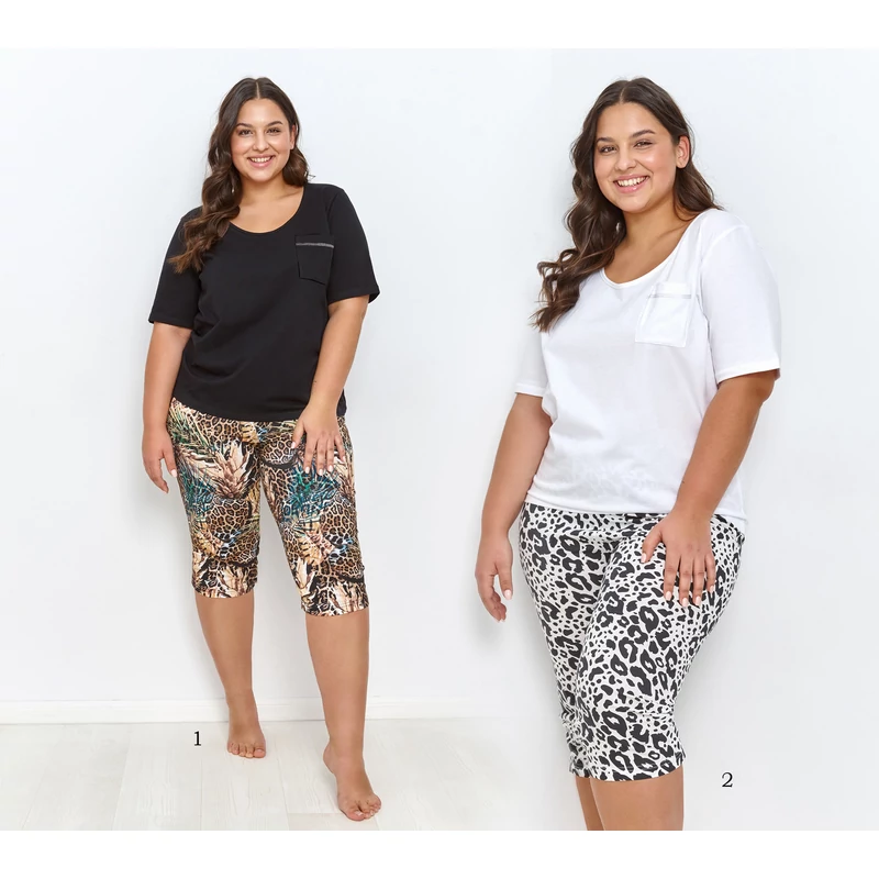 Taro 2918 CAMILLA rövid női pizsama 3/4 nadrággal 2XL-3XL  S/S 23