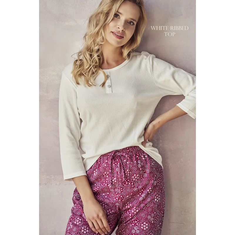 Taro 2994 ESTELLA (azsúros felső)női hosszú pizsama S-XL  A/W23-24