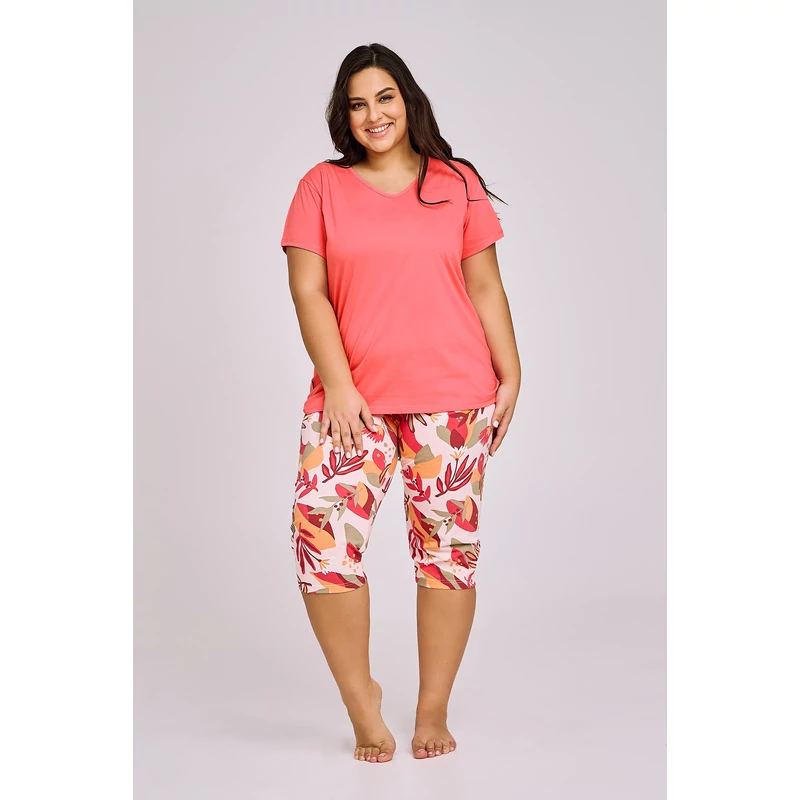 Taro 3153 TESSA rövid ujjú női pizsama 3/4 nadrággal 2XL-3XL S/S 2024