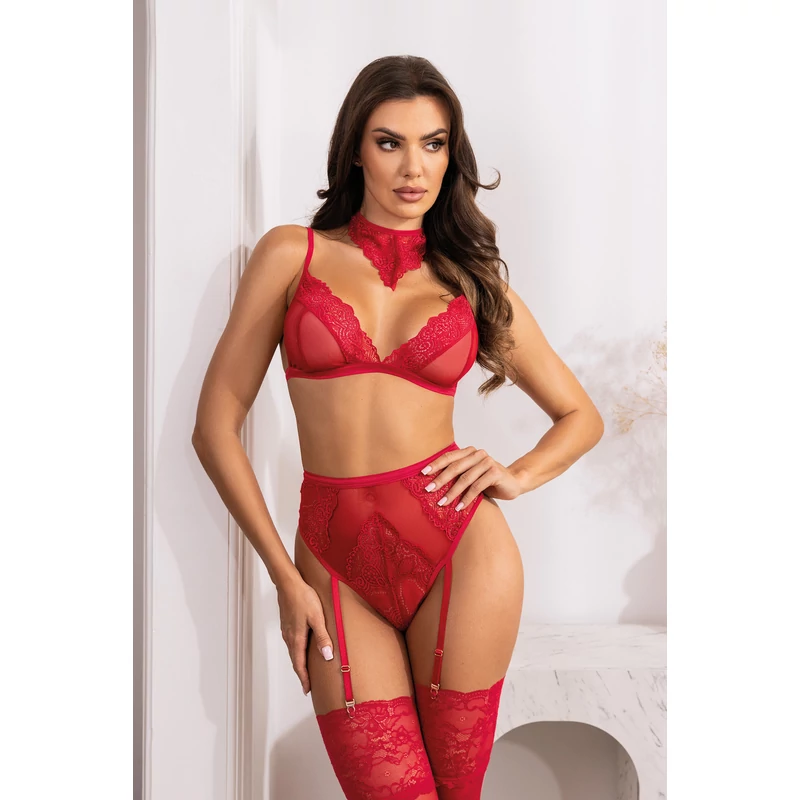 BN6756 Beauty Night Cristalyn szexi piros szett  S/M  EAN:59030317844640
