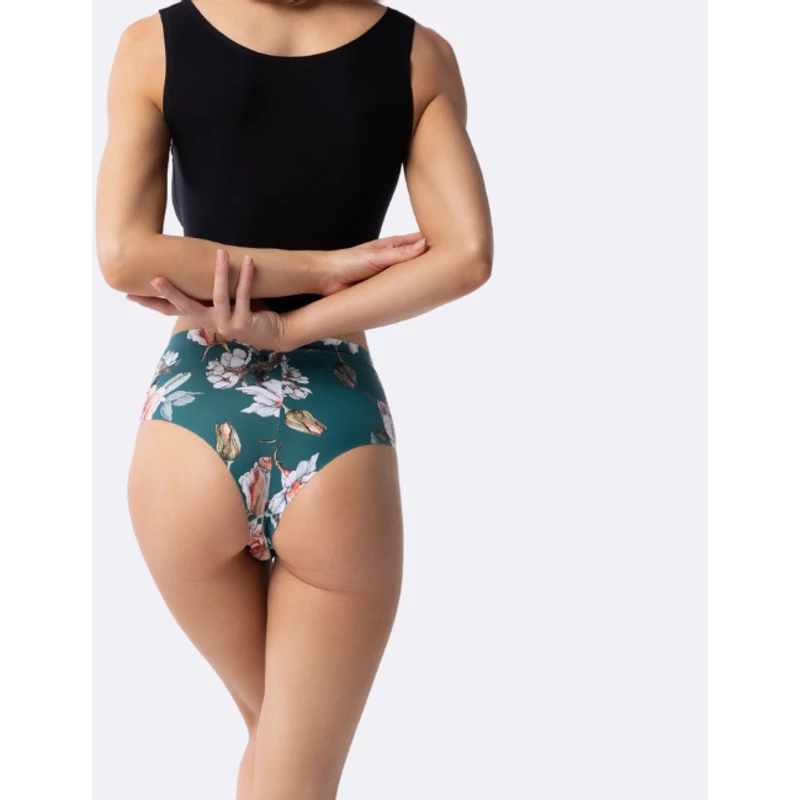 Julimex Simple Tea Rose Brasil Maxi panty zöld virág mintával XXL