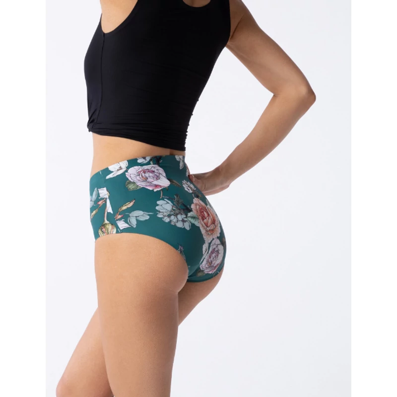 Julimex Simple Tea Rose Classic Maxi panty zöld virág mintával S