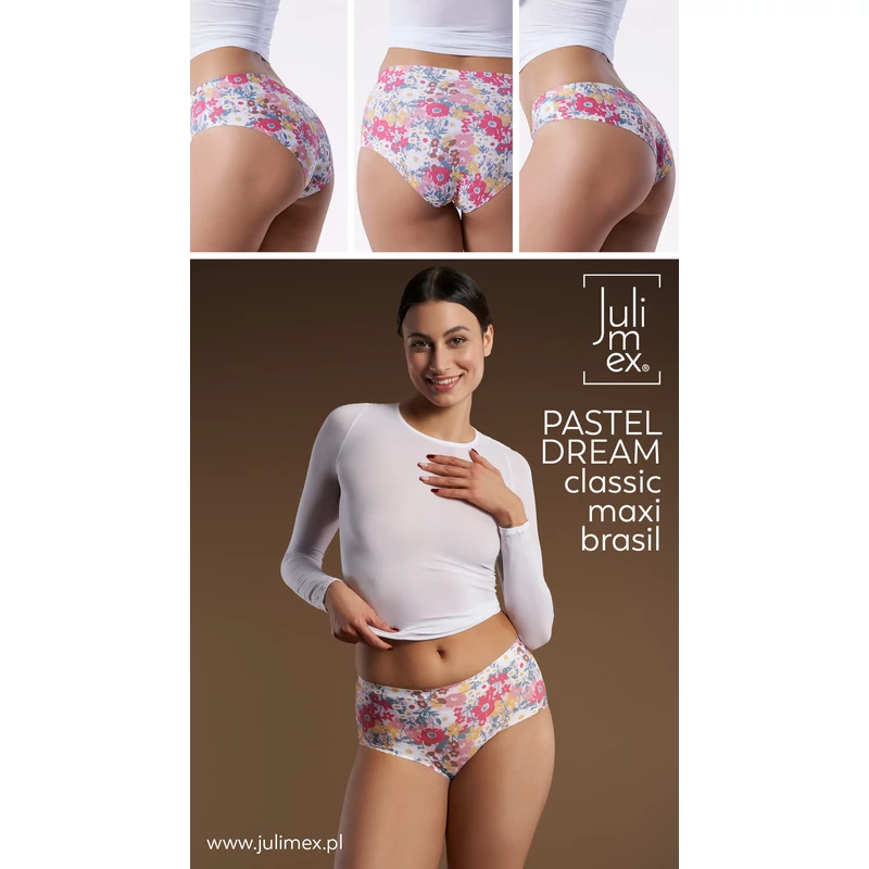 Julimex Pastel Dream Brasil panty virágmintás  XL