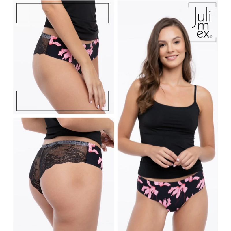 Julimex Tanga panty cyclamen csipkés bugyi XL