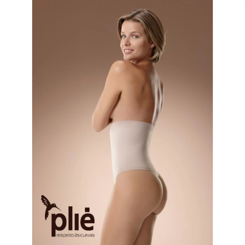 JULIMEX Plié 50075 bézs S /34-36/ magasított derekú tanga 