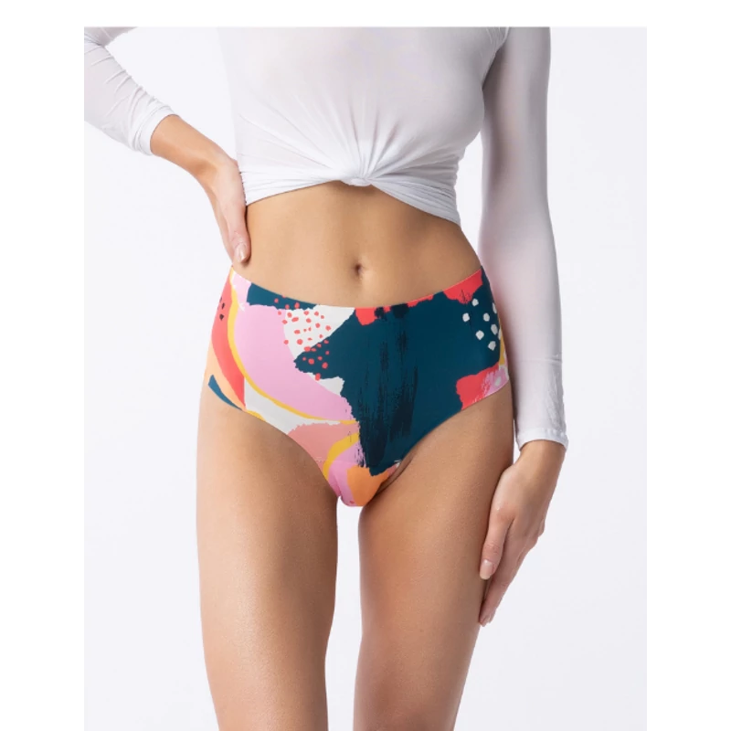 Julimex Simple Tutti Frutti Brasil Maxi panty magasitott absztrakt mintás varrásnélküli bugyi XL