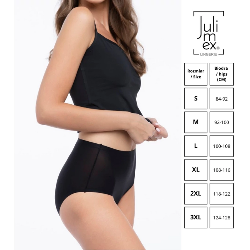 Julimex Simple panty maxi fekete varrásnélküli bugyi S