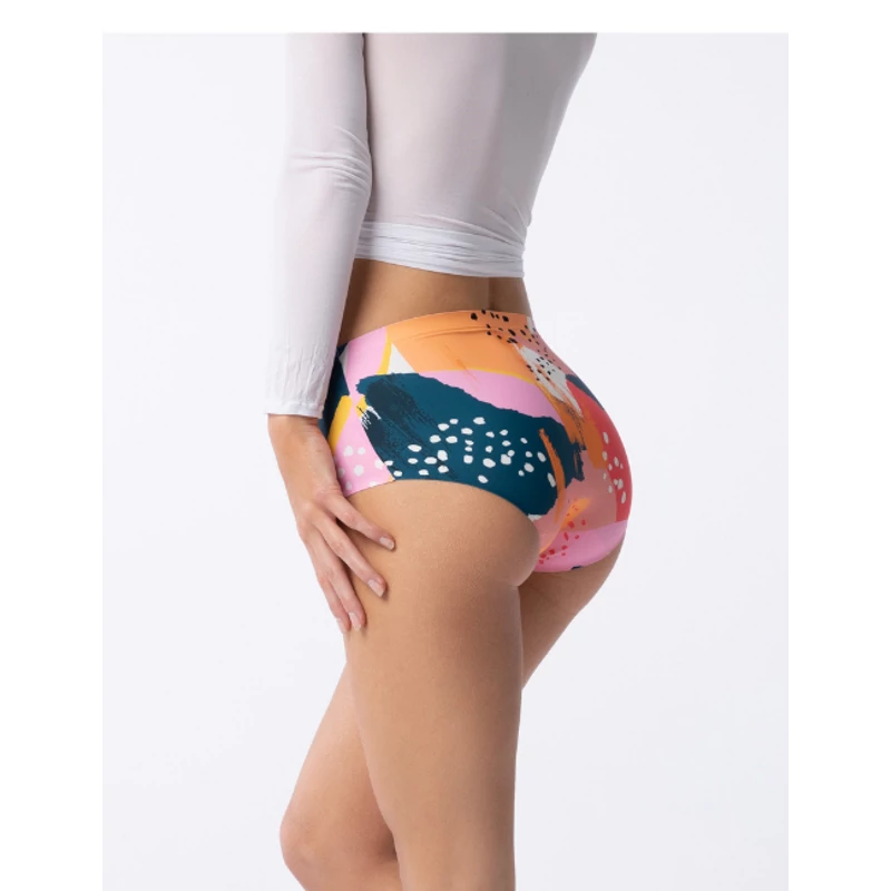 Julimex Simple Tutti Frutti Maxi panty magasitott absztrakt mintás varrásnélküli bugyi XXL