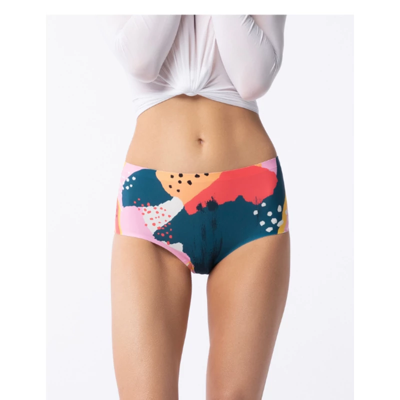 Julimex Simple Tutti Frutti Maxi panty magasitott absztrakt mintás varrásnélküli bugyi XXL