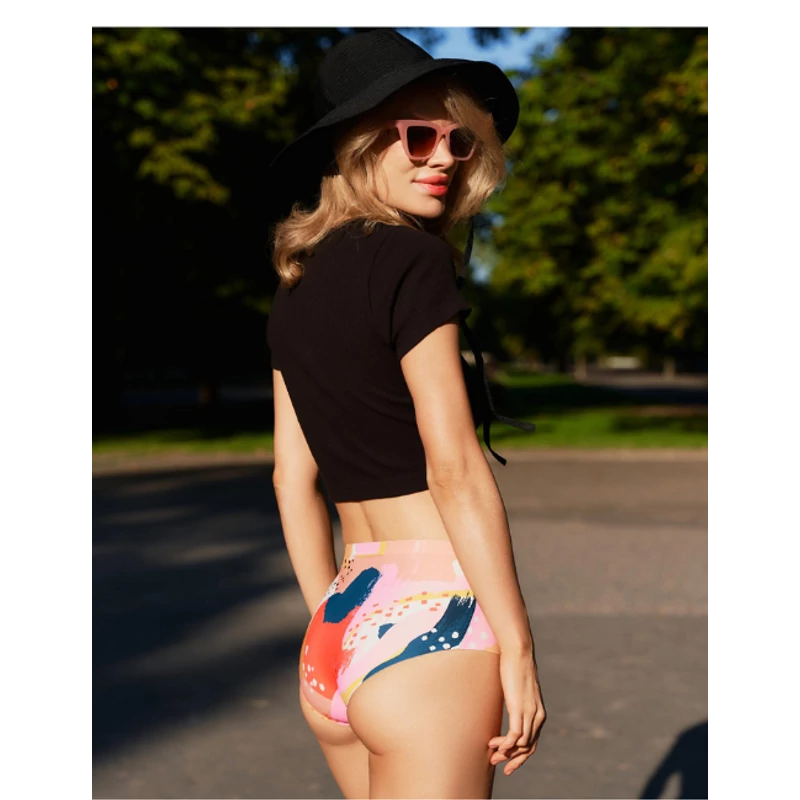 Julimex Simple Tutti Frutti Classic panty absztrakt mintás varrásnélküli bugyi XL