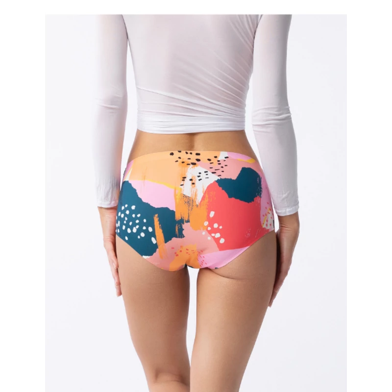 Julimex Simple Tutti Frutti Maxi panty magasitott absztrakt mintás varrásnélküli bugyi S