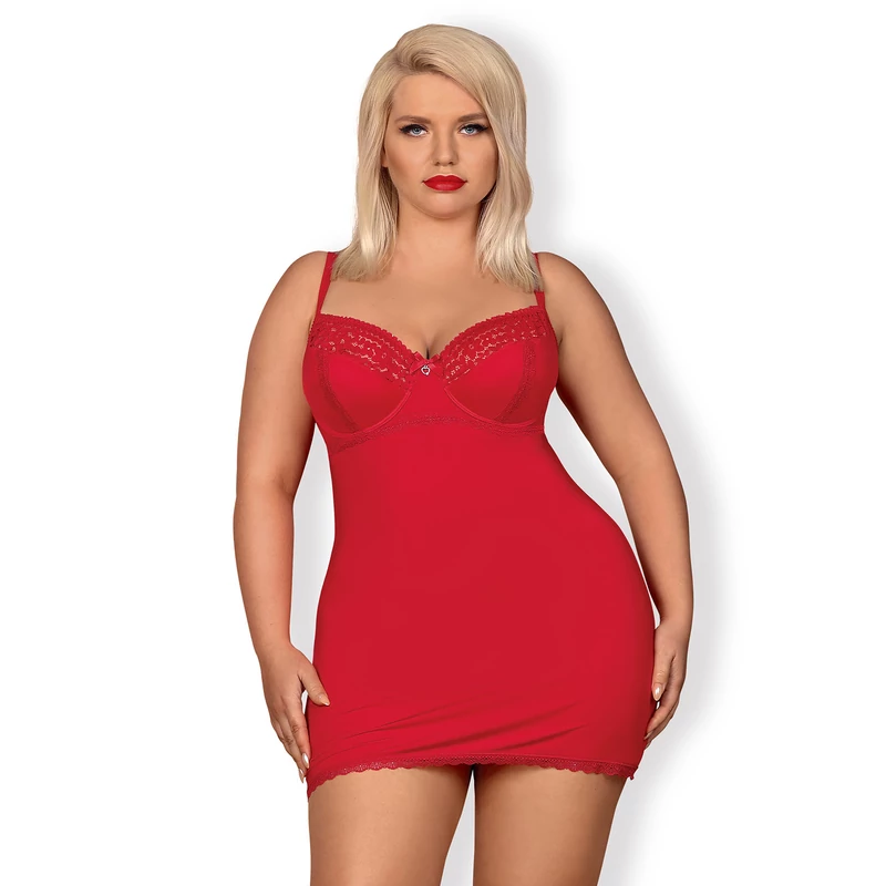 OB3765  Jolierose chemise & thong red XXL EAN: 5901688223765