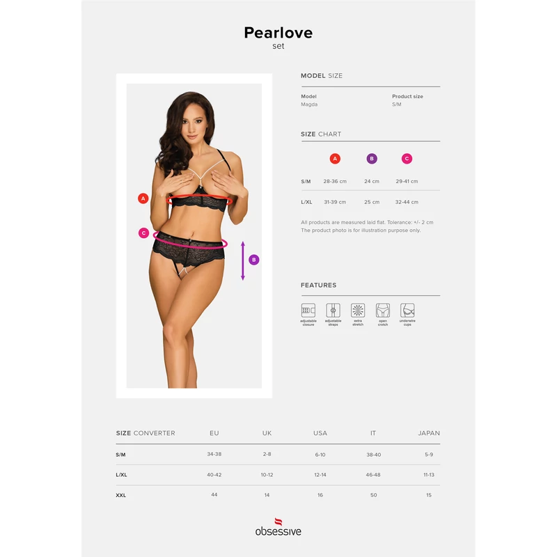 OB2064 Pearlove 2 pcs set black S/M       EAN:5901688232064
