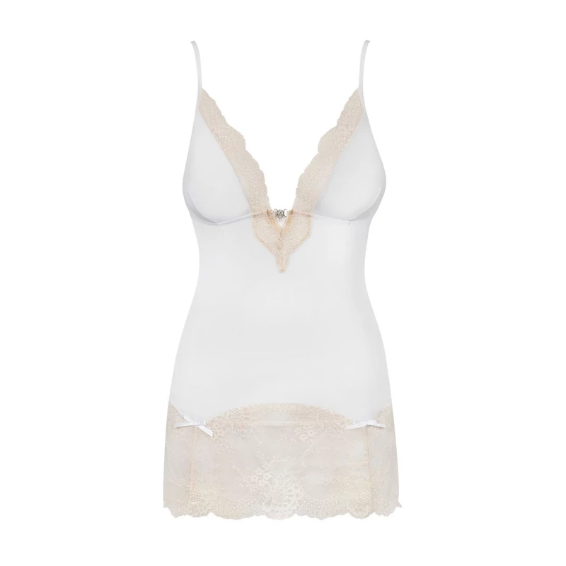 OB7758 OBSESSIVE Bisquella fehér hálóing + tanga XXL EAN: 5901688207758