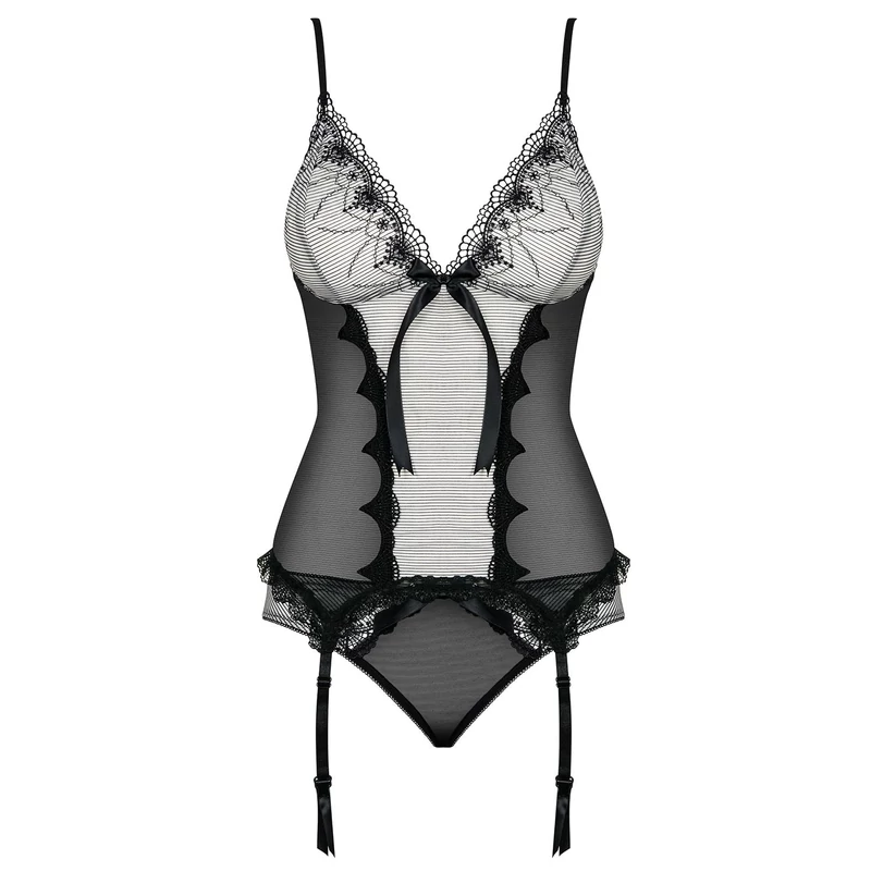 OB9516 OBSESSIVE Greyla fűző + bugyi S/M EAN: 5901688209516
