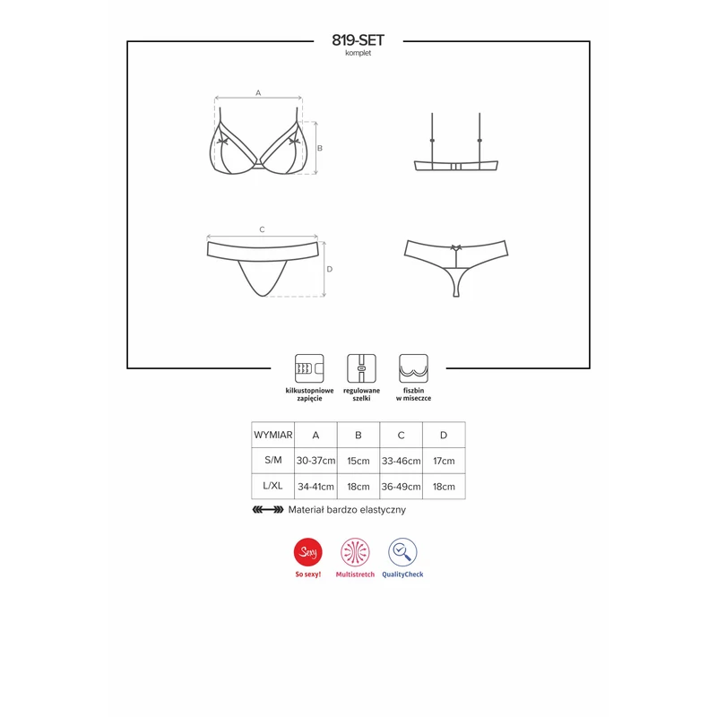 OB4817 OBSESSIVE 819-SET - 1 kétrészes szett S/M EAN: 5901688214817