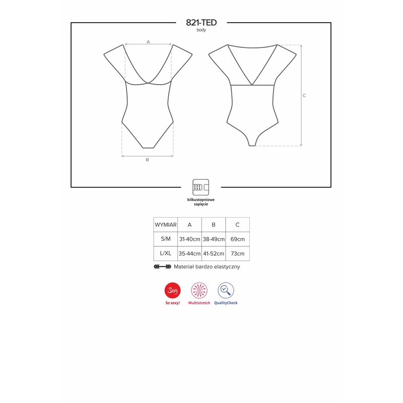 OB5142 OBSESSIVE  821-TED-1 teddy  S/M EAN: 5901688215142