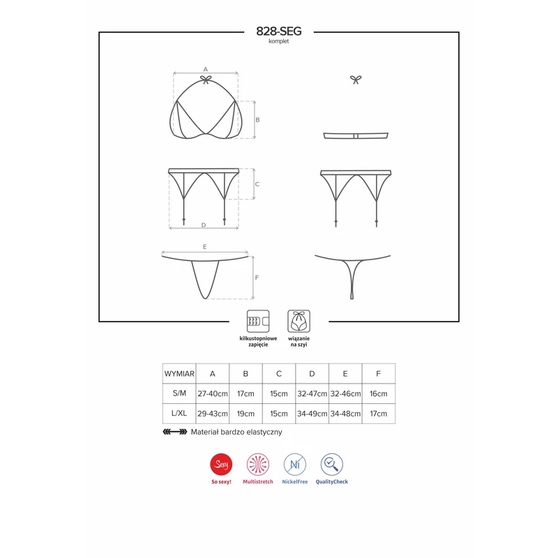 OB6262 OBSESSIVE  828-SEG-1 set 3-pcs L/XL EAN: 5901688216262