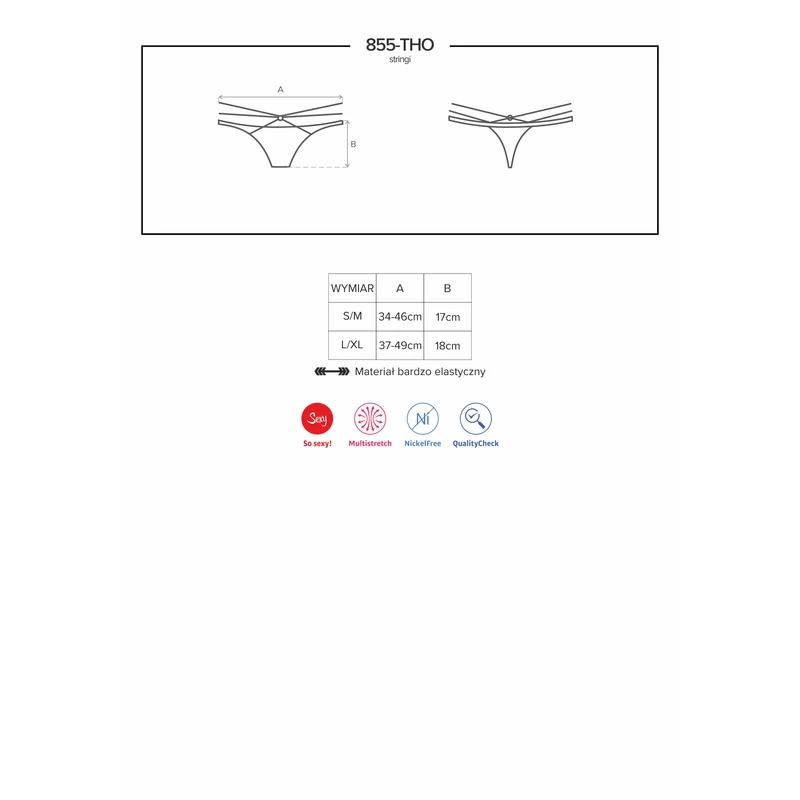 OB8310 OBSESSIVE 855-THO-1 thong L/XL black EAN: 5901688218310