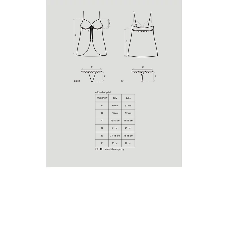 OB6010 OBSESSIVE Adoria babydoll L/XL EAN: 5901688206010
