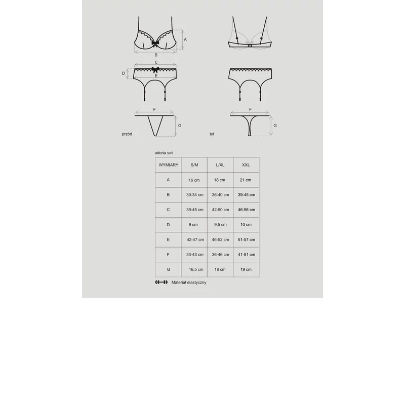 OB5921 OBSESSIVE Adoria komplett L/XL EAN: 5901688205921