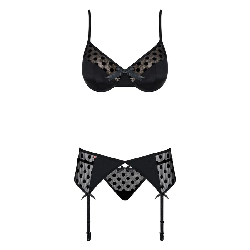 OB2462 Obsessive Dotina 3 részes komplett L/XL EAN: 5901688212462