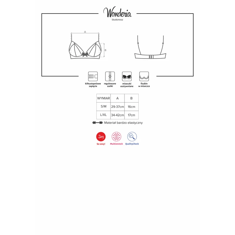 OB0511 OBSESSIVE Wonderia bra  S/M black EAN: 5901688220511